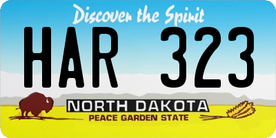 ND license plate HAR323