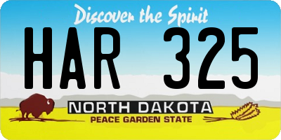 ND license plate HAR325