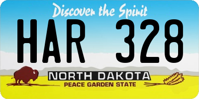 ND license plate HAR328