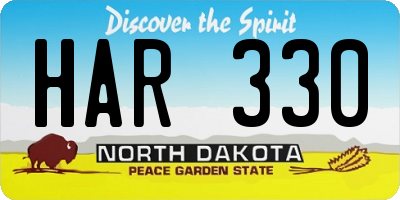 ND license plate HAR330