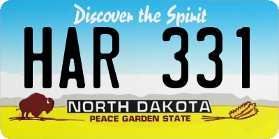 ND license plate HAR331