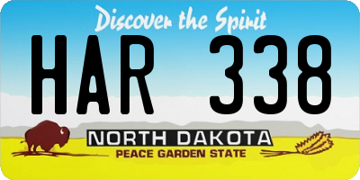 ND license plate HAR338