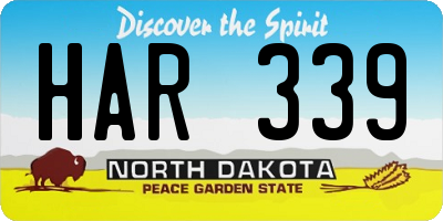 ND license plate HAR339