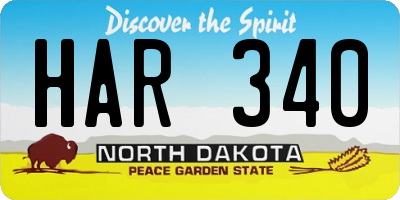 ND license plate HAR340