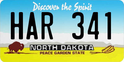 ND license plate HAR341