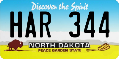 ND license plate HAR344