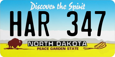 ND license plate HAR347