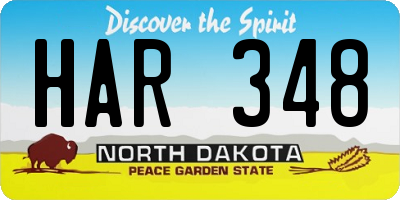 ND license plate HAR348