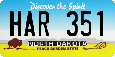ND license plate HAR351
