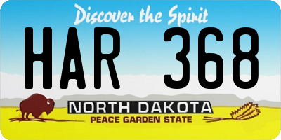 ND license plate HAR368