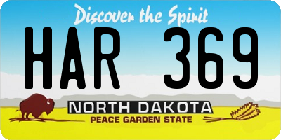 ND license plate HAR369