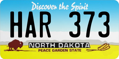 ND license plate HAR373