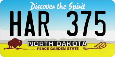 ND license plate HAR375