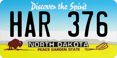 ND license plate HAR376