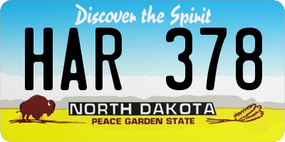 ND license plate HAR378