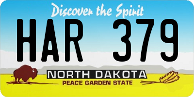 ND license plate HAR379