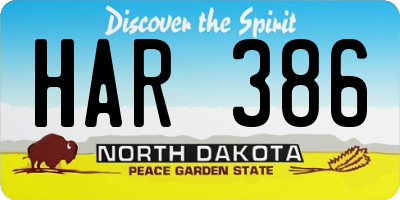 ND license plate HAR386