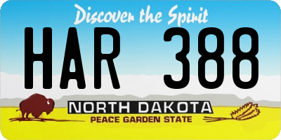 ND license plate HAR388