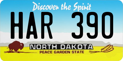 ND license plate HAR390