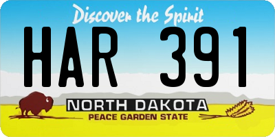 ND license plate HAR391