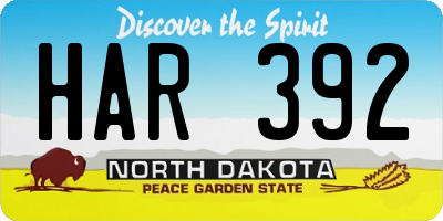 ND license plate HAR392