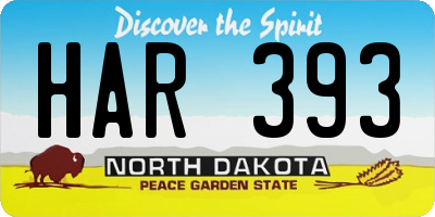 ND license plate HAR393