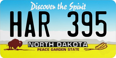 ND license plate HAR395