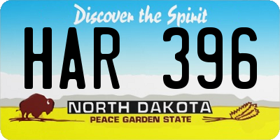 ND license plate HAR396