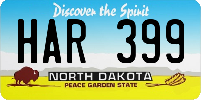ND license plate HAR399