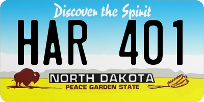 ND license plate HAR401