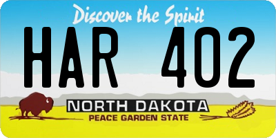 ND license plate HAR402