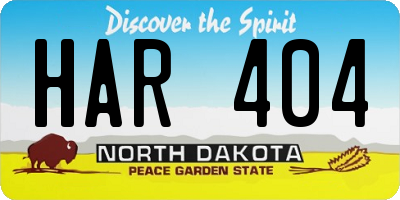ND license plate HAR404