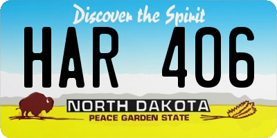 ND license plate HAR406