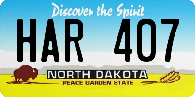 ND license plate HAR407