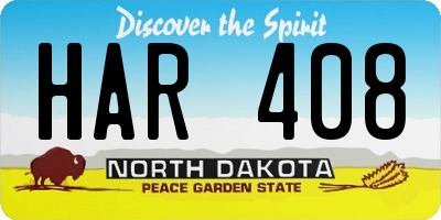 ND license plate HAR408