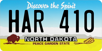 ND license plate HAR410