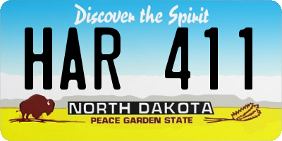 ND license plate HAR411