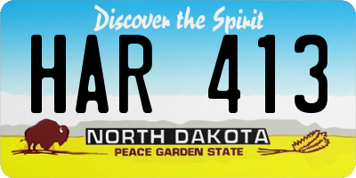 ND license plate HAR413