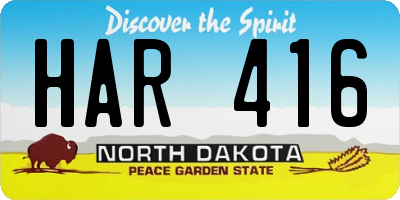 ND license plate HAR416