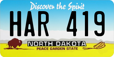 ND license plate HAR419