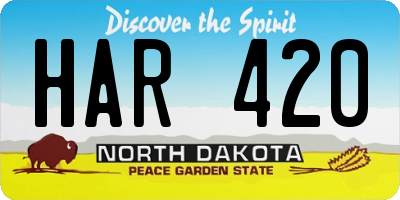 ND license plate HAR420