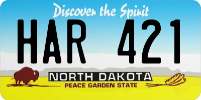 ND license plate HAR421