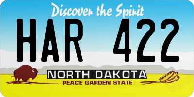 ND license plate HAR422
