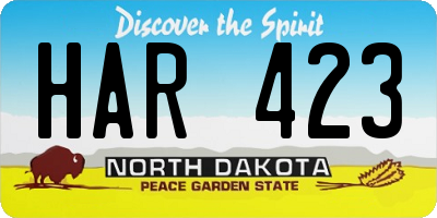 ND license plate HAR423