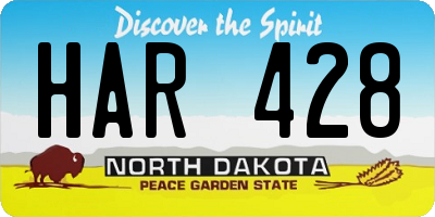 ND license plate HAR428