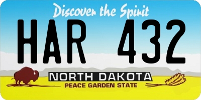 ND license plate HAR432