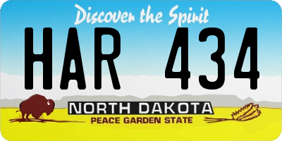 ND license plate HAR434