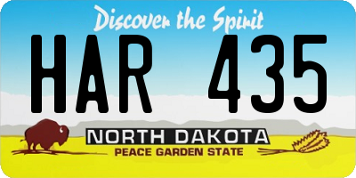 ND license plate HAR435