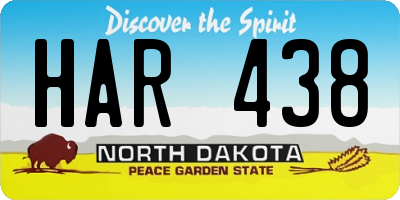 ND license plate HAR438