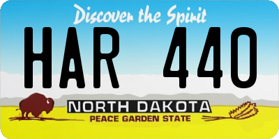 ND license plate HAR440